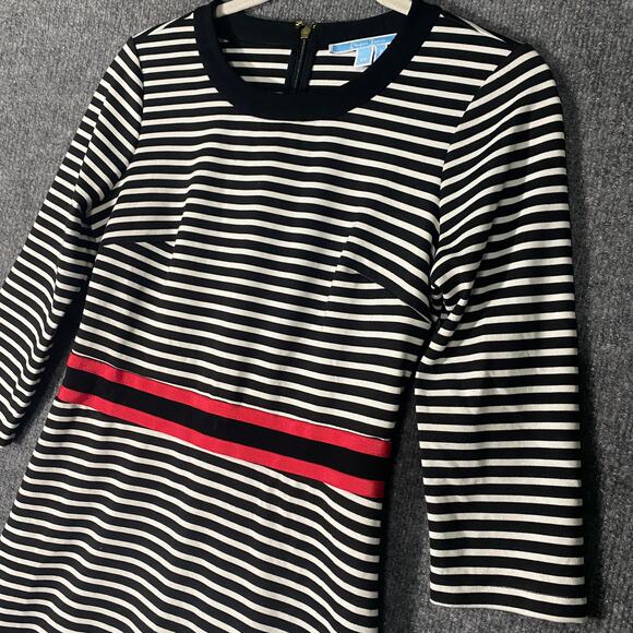 Draper James Mini Dress XS Black White Striped Persley Ponte Knit Preppy - Picture 5 of 11